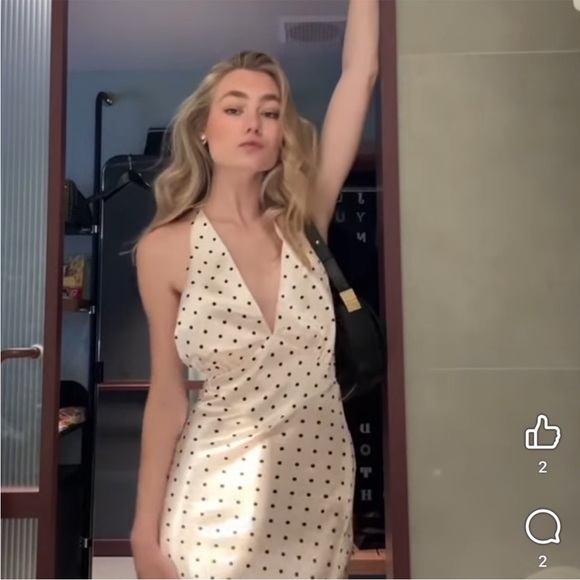 Bardot Citron Midi Dress in Ivory Spot - Picture 2 of 9